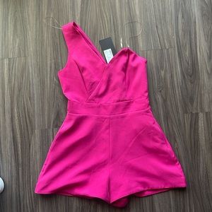 DO+BE | Pink One Shoulder Romper, Size Small - NEW WITH TAGS
